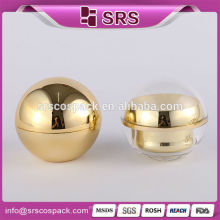 Ball Acryl Kosmetik Sahne Glas, Luxus Ball Form Kunststoff Gold Kosmetik Glas Großhandel